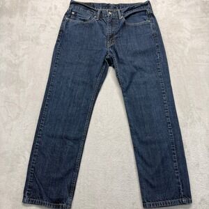 Levi's 505 Jeans Mens 34x30 (34x28) Blue Regular Fit Straight Dark Wash Denim